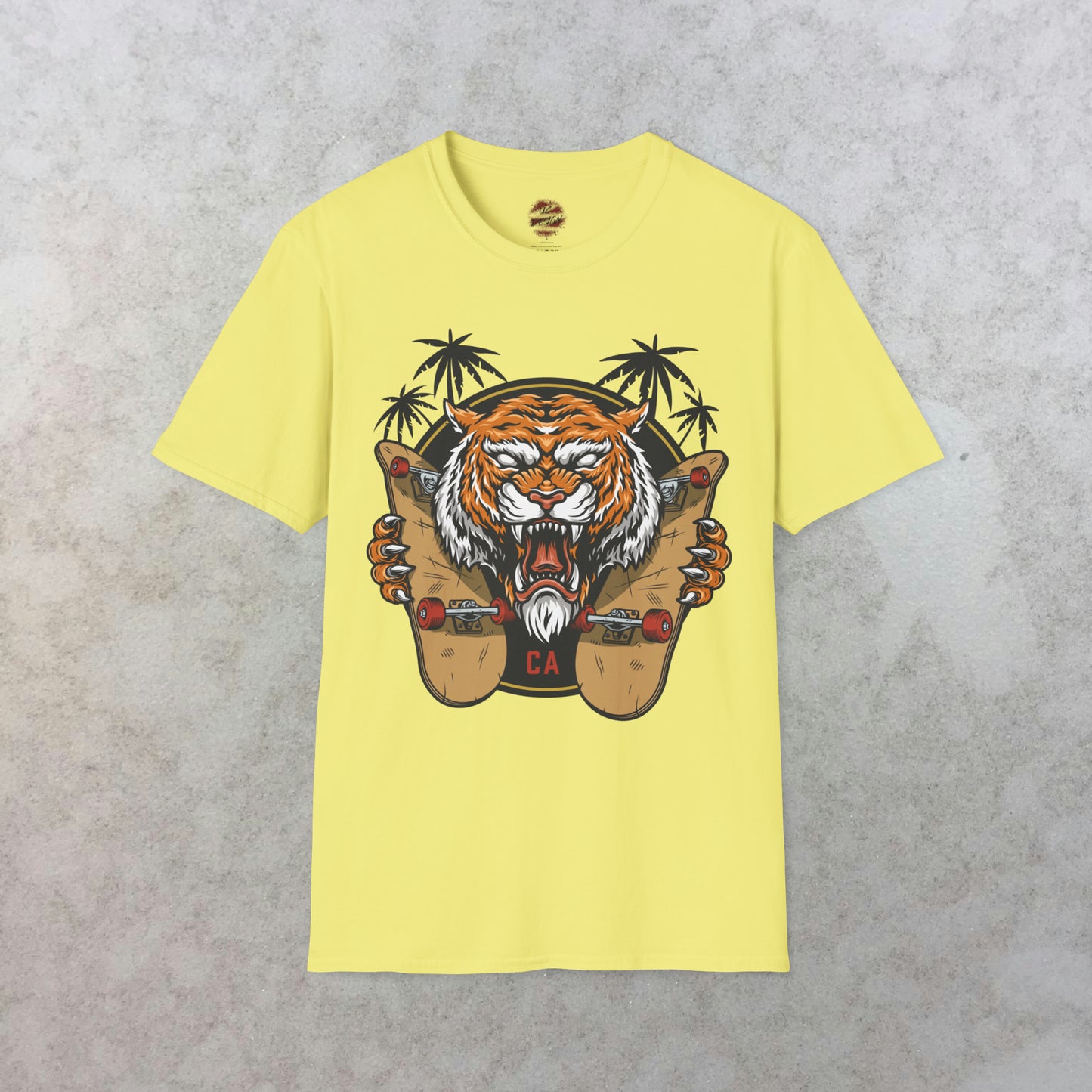 California Roar: The Skateboarding Tiger T-Shirt