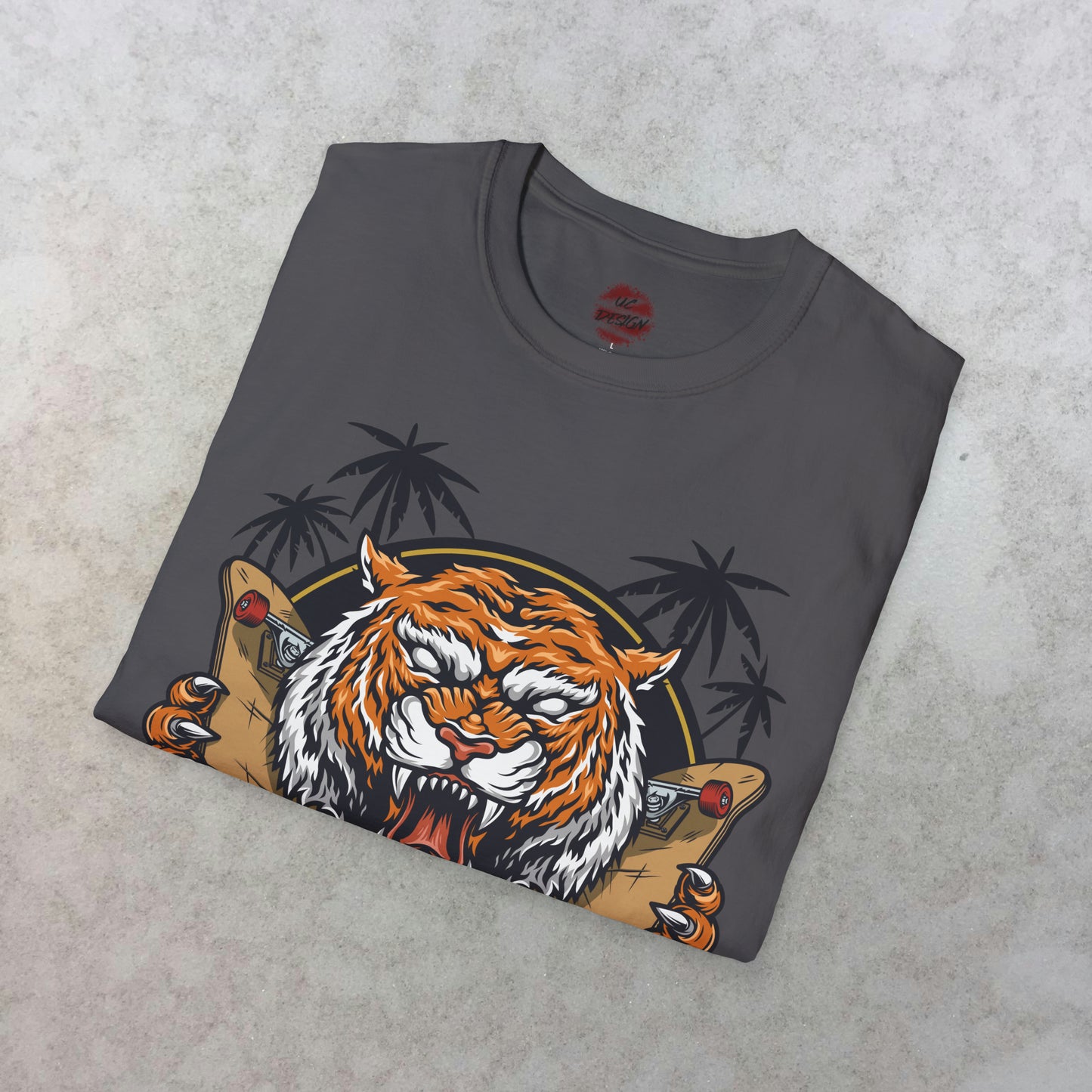 California Roar: The Skateboarding Tiger T-Shirt