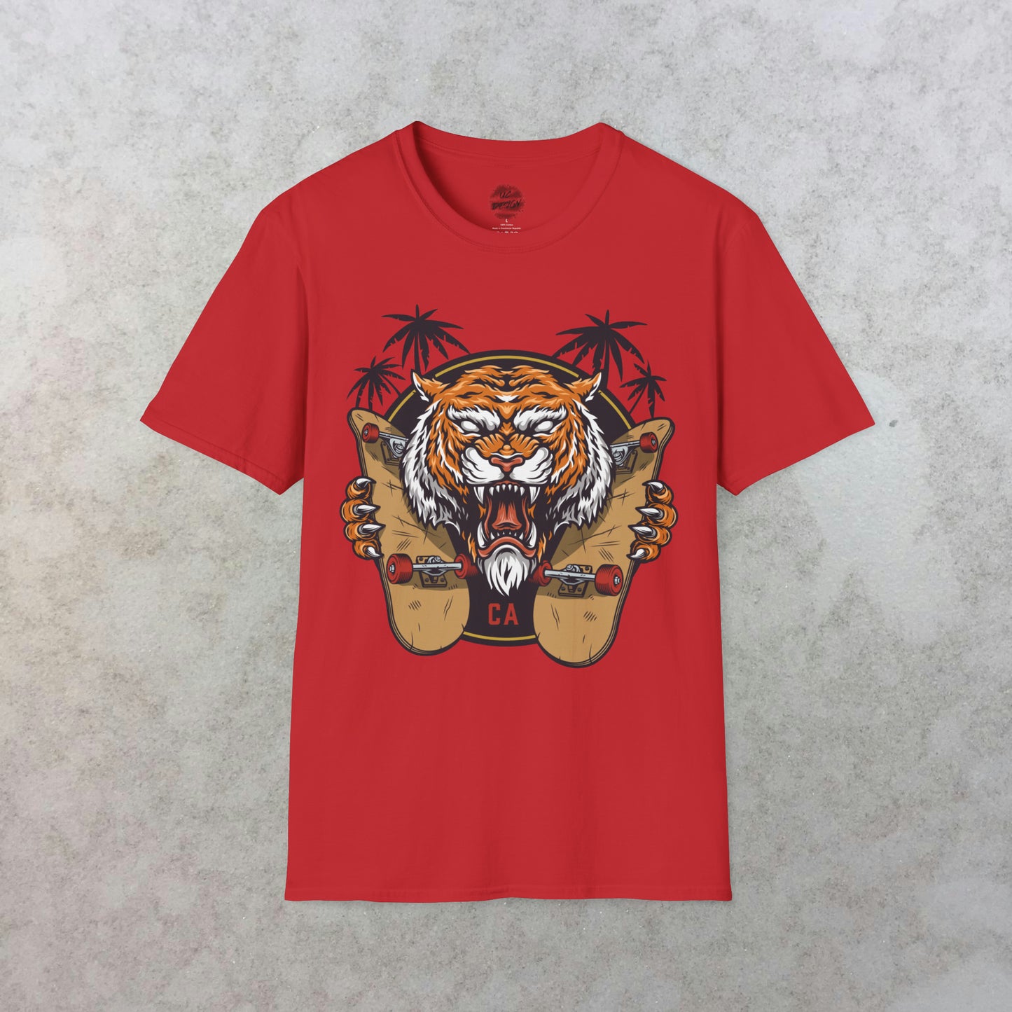 California Roar: The Skateboarding Tiger T-Shirt