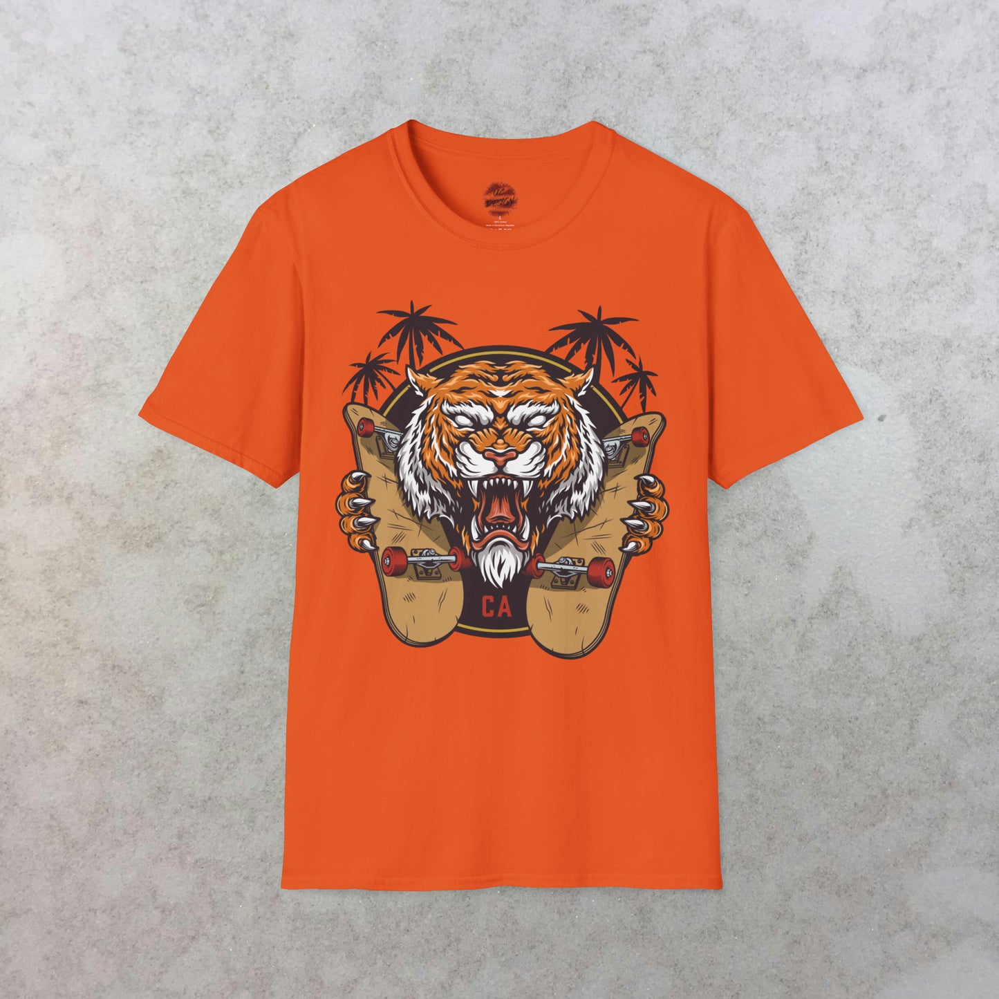 California Roar: The Skateboarding Tiger T-Shirt