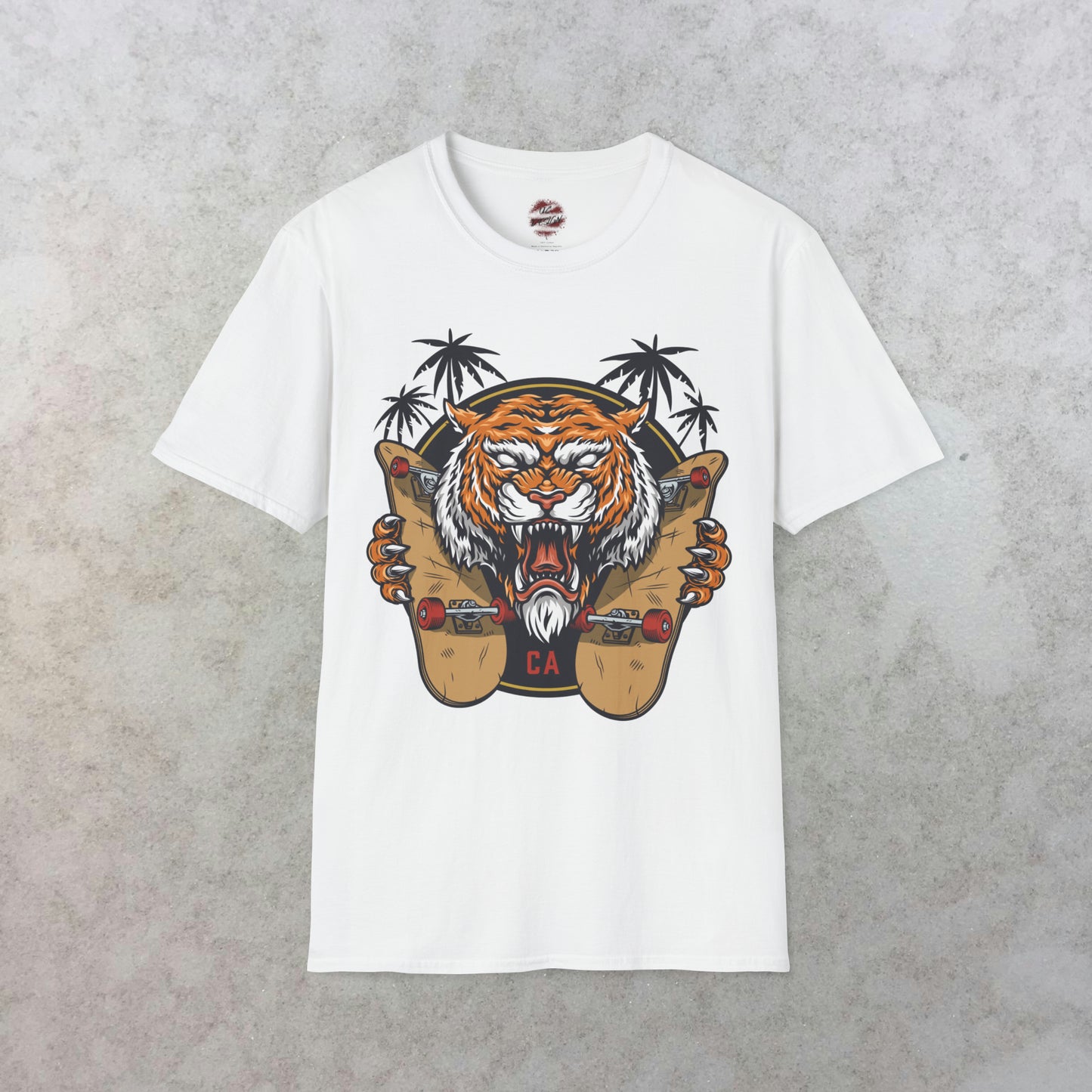 California Roar: The Skateboarding Tiger T-Shirt