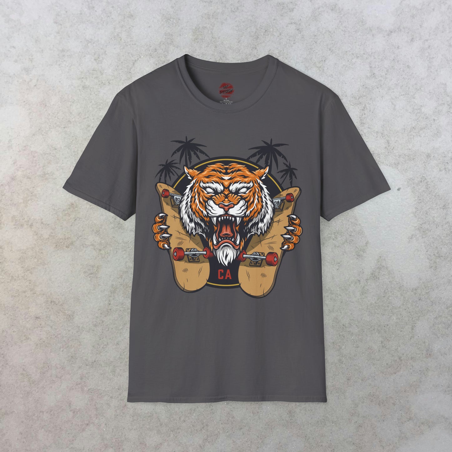 California Roar: The Skateboarding Tiger T-Shirt