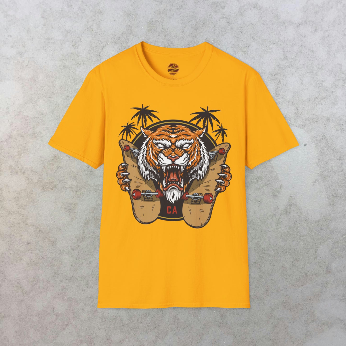 California Roar: The Skateboarding Tiger T-Shirt